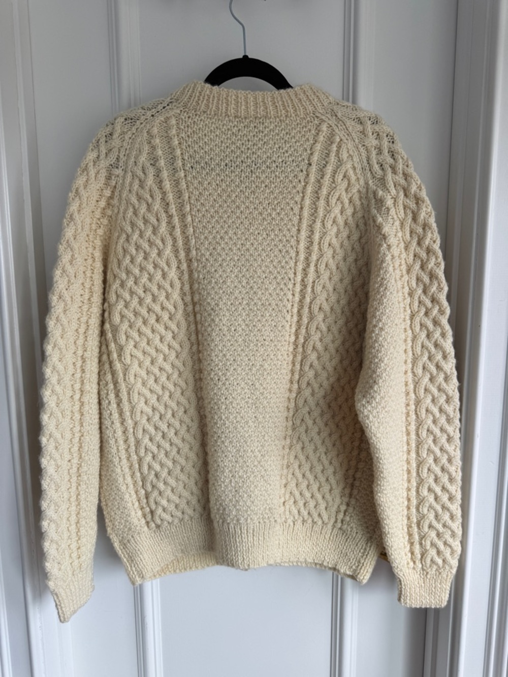 Vintage Blarney Woolen Mill Cream Cable Knit Button-Front Cardigan Sweater - Picture 6 of 6